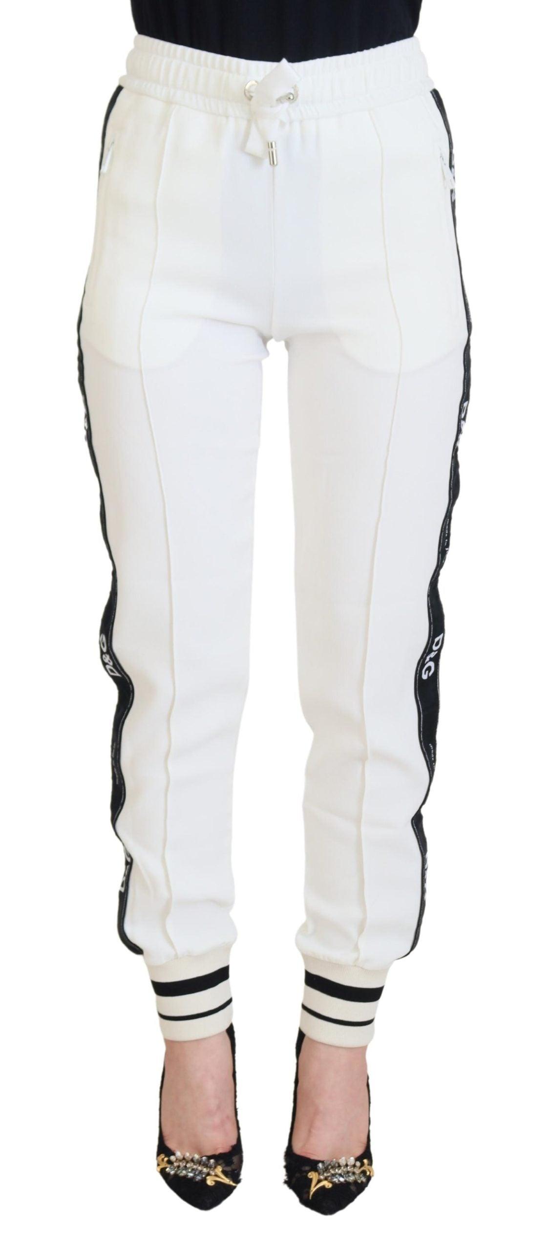 Dolce & Gabbana Chic White Jogger Pants for Elevated Comfort - Arichezz.store