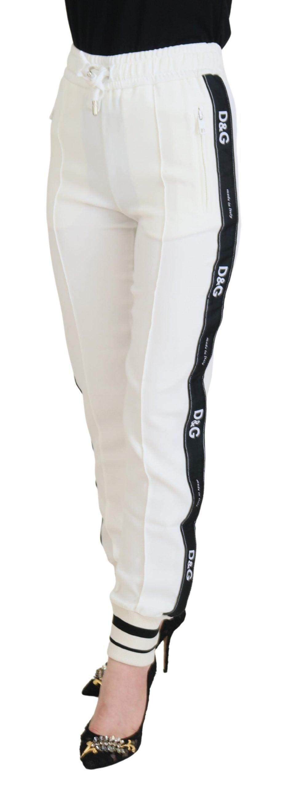 Dolce & Gabbana Chic White Jogger Pants for Elevated Comfort - Arichezz.store