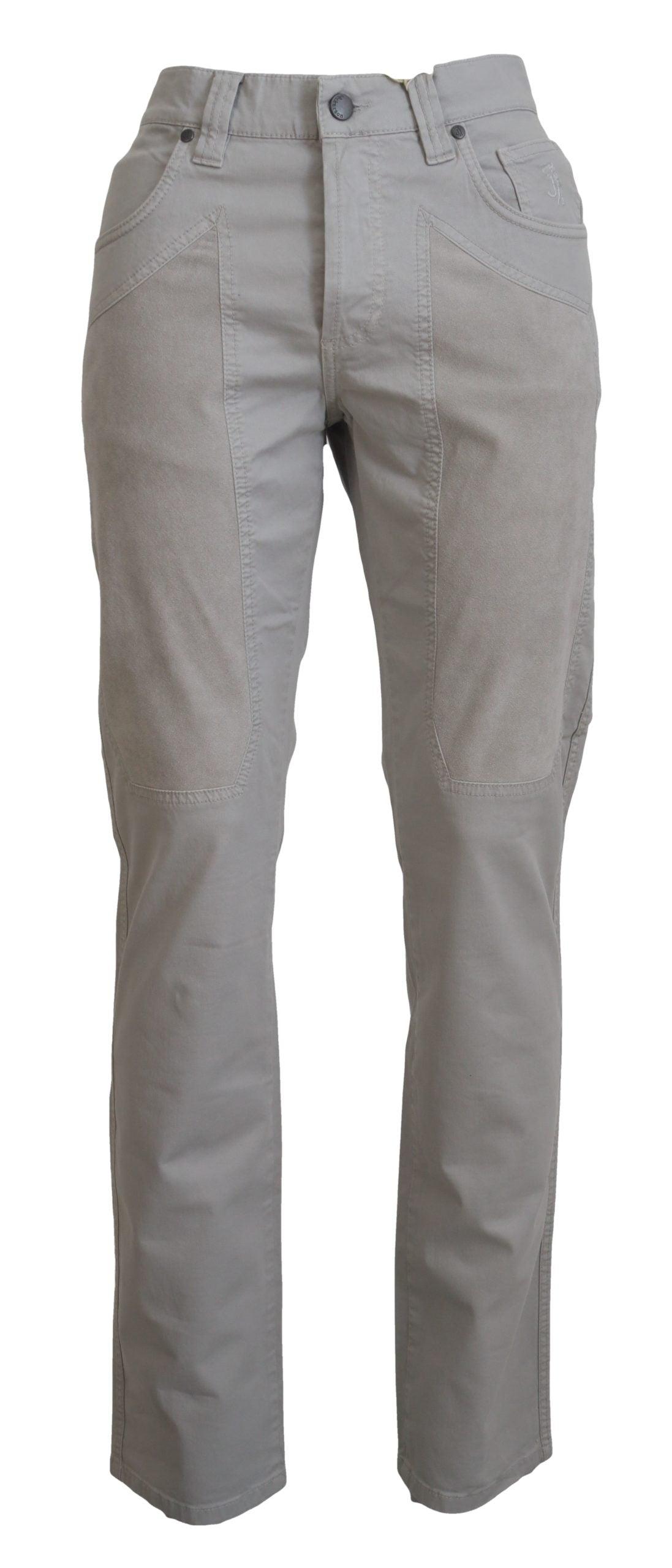 Jeckerson Elegant Gray Cotton Blend Pants - Arichezz.store