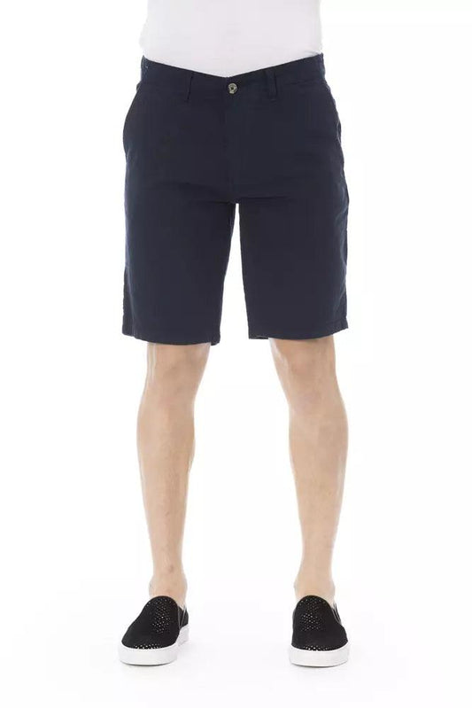 Baldinini Trend Blue Cotton Men Bermuda Short - Arichezz.store