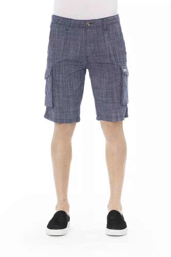 Baldinini Trend Blue Cotton Men Short - Arichezz.store