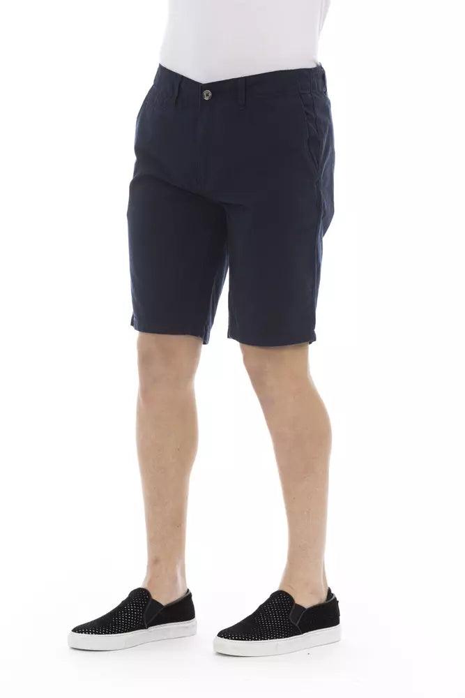 Baldinini Trend Blue Cotton Men Bermuda Short - Arichezz.store