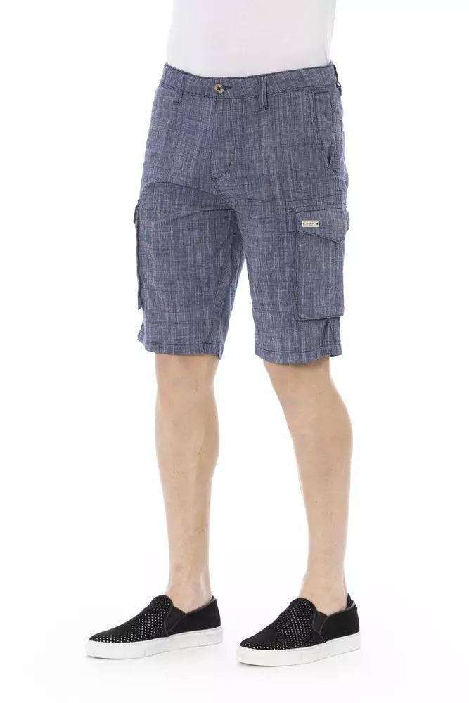 Baldinini Trend Blue Cotton Men Short - Arichezz.store