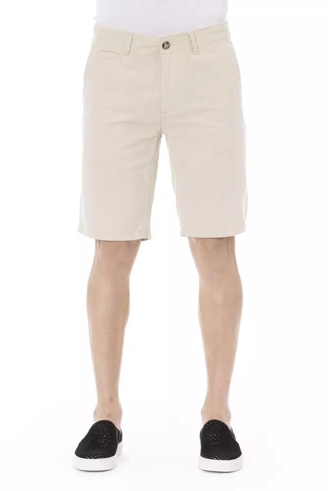 Baldinini Trend Beige Cotton Men Bermuda Short - Arichezz.store