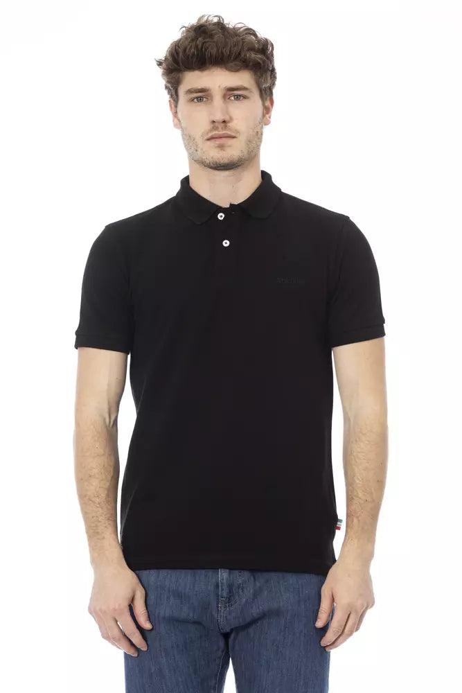 Baldinini Trend Black Cotton Men Polo Shirt - Arichezz.store