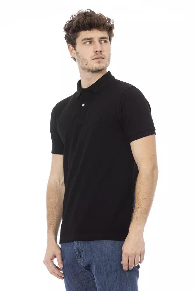 Baldinini Trend Black Cotton Men Polo Shirt - Arichezz.store