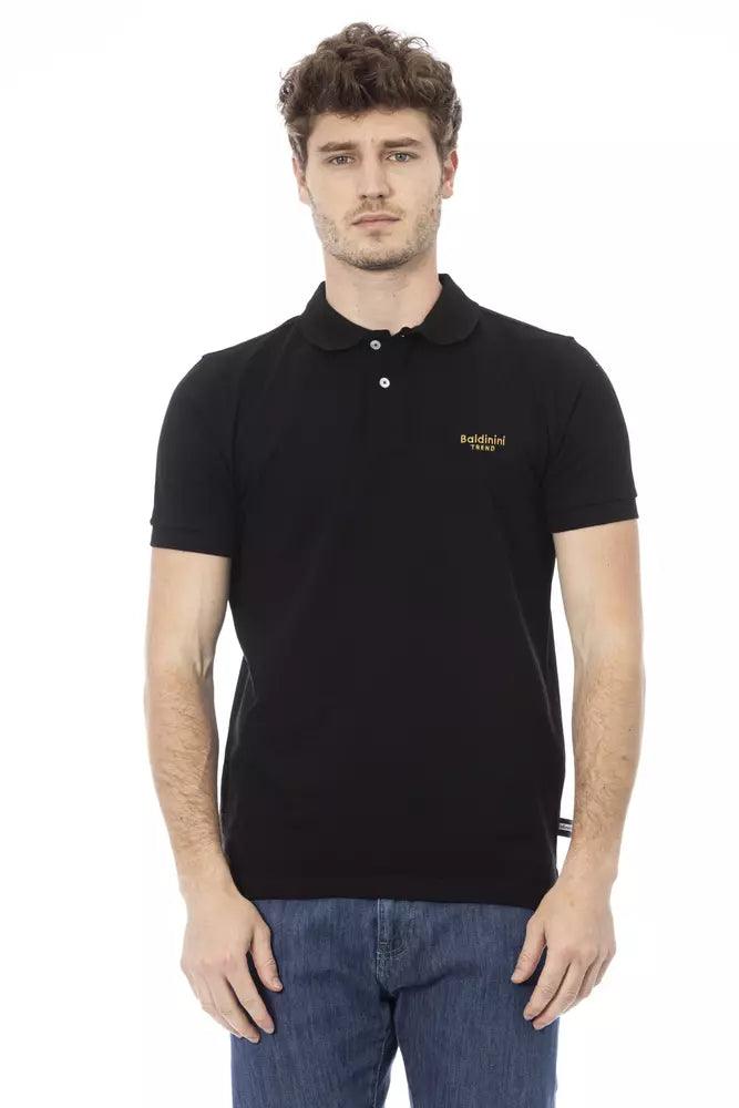 Baldinini Trend Black Cotton Men Polo Shirt - Arichezz.store