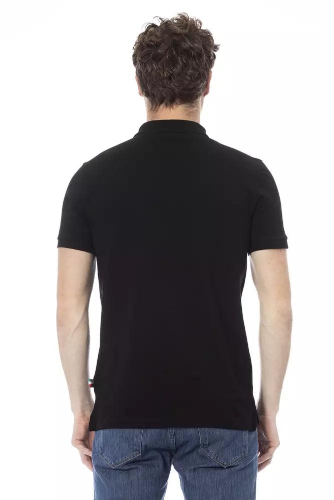 Baldinini Trend Black Cotton Men Polo Shirt - Arichezz.store