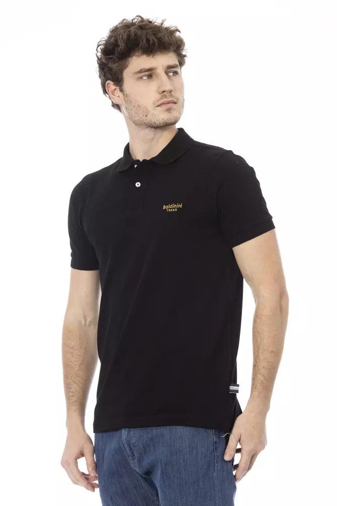 Baldinini Trend Black Cotton Men Polo Shirt - Arichezz.store