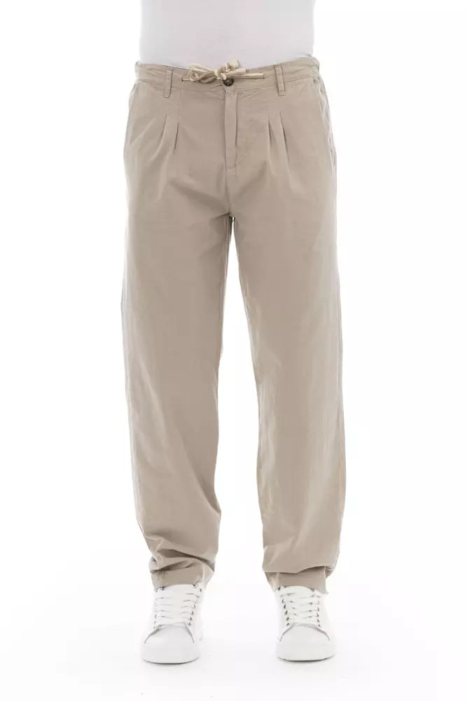 Baldinini Trend Beige Cotton Men Chino Pants - Arichezz.store