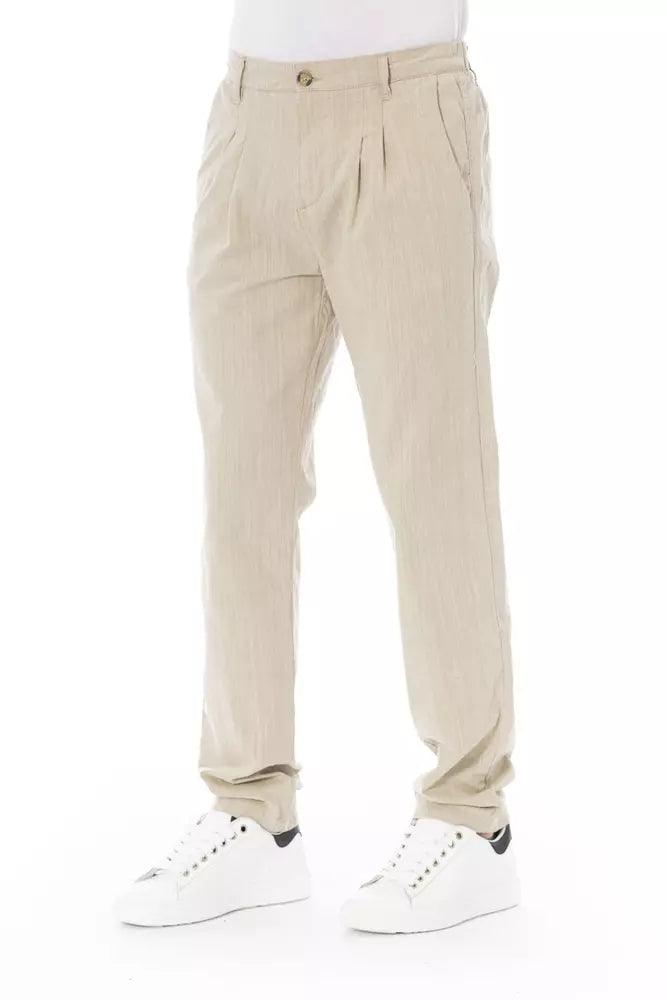 Baldinini Trend Beige Cotton Men Chino Pants - Arichezz.store