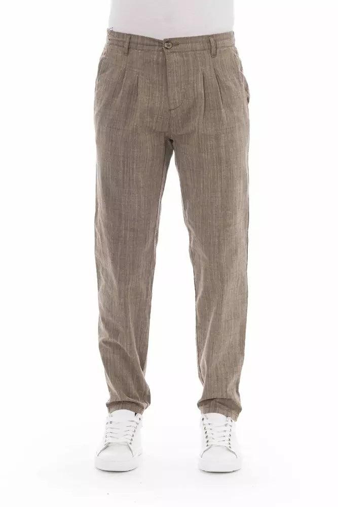 Baldinini Trend Beige Cotton Men Chino Pant - Arichezz.store