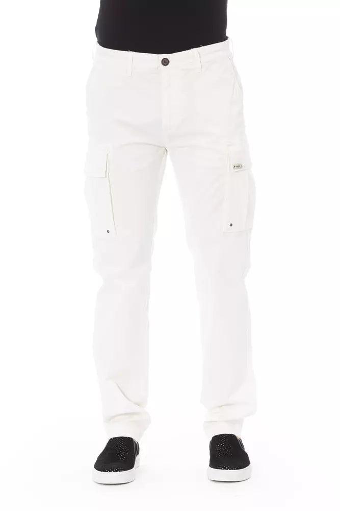 Baldinini Trend White Cotton Men's Cargo Trouser - Arichezz.store