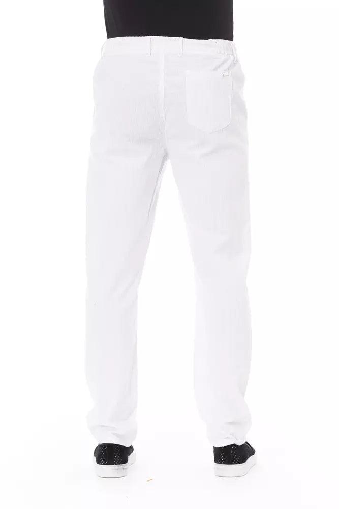 Baldinini Trend White Cotton Men Chino Pants - Arichezz.store