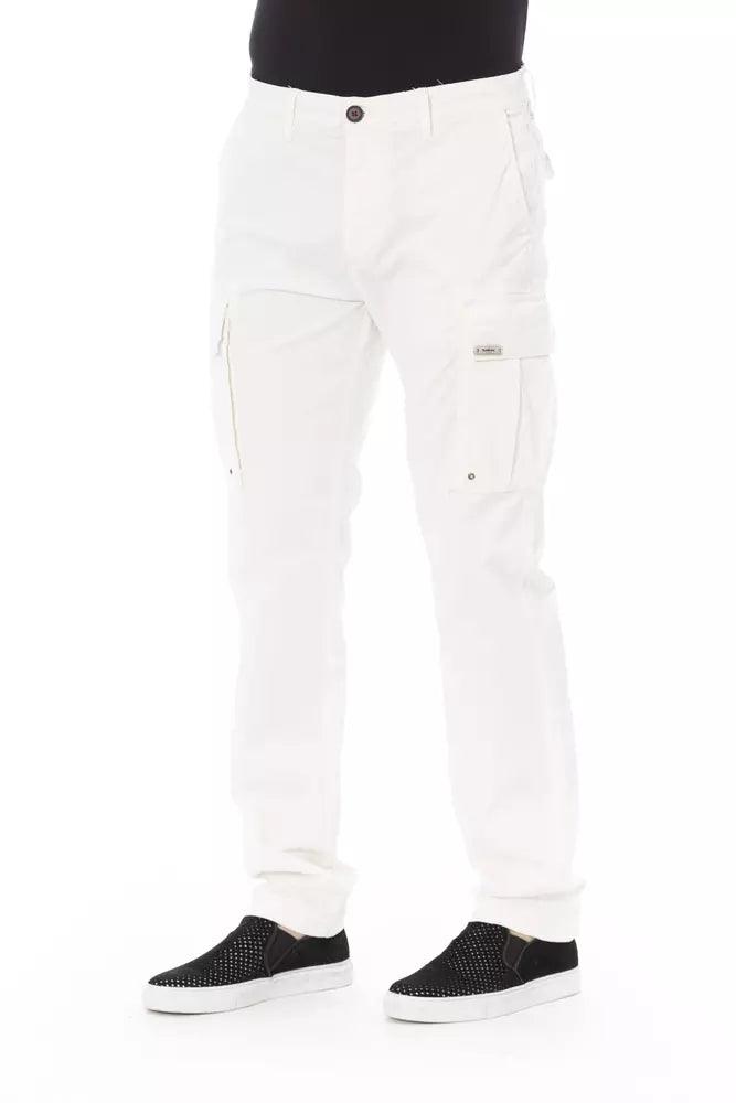 Baldinini Trend White Cotton Men's Cargo Trouser - Arichezz.store