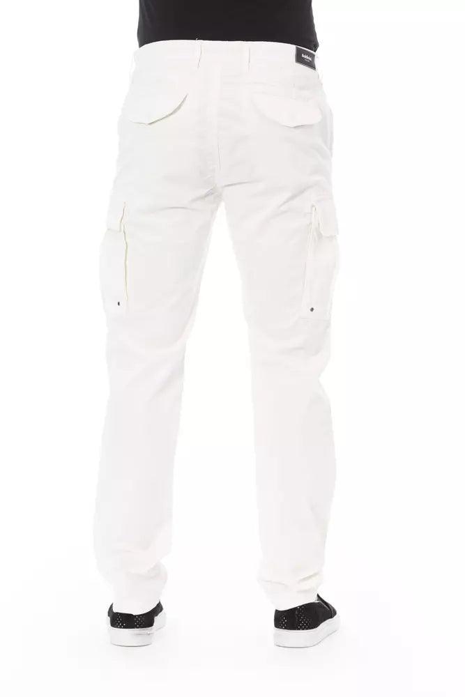 Baldinini Trend White Cotton Men's Cargo Trouser - Arichezz.store