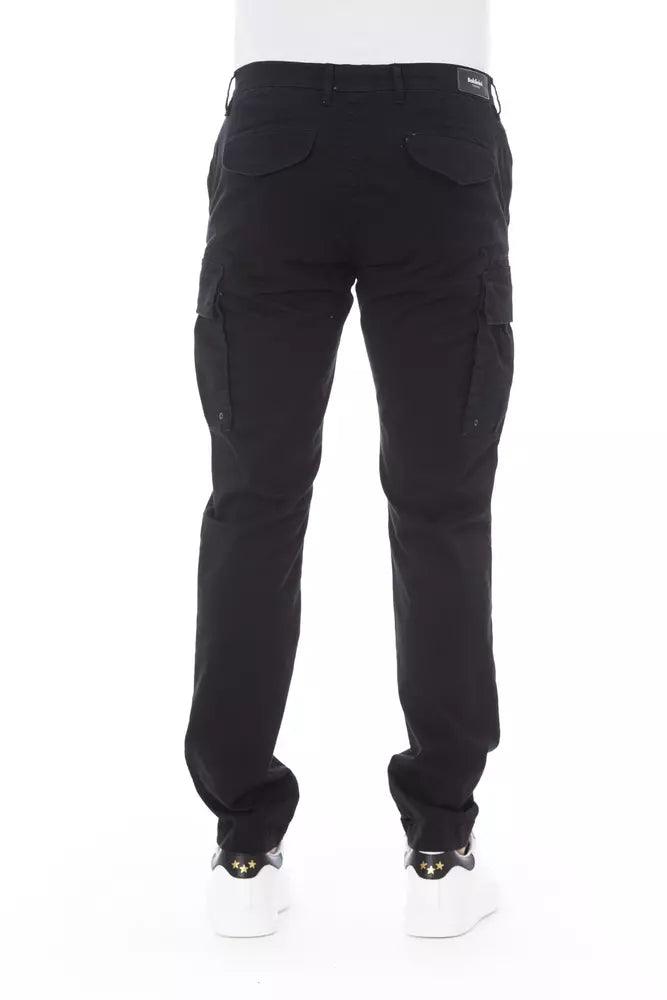 Baldinini Trend Black Cotton Men Cargo Trouser - Arichezz.store