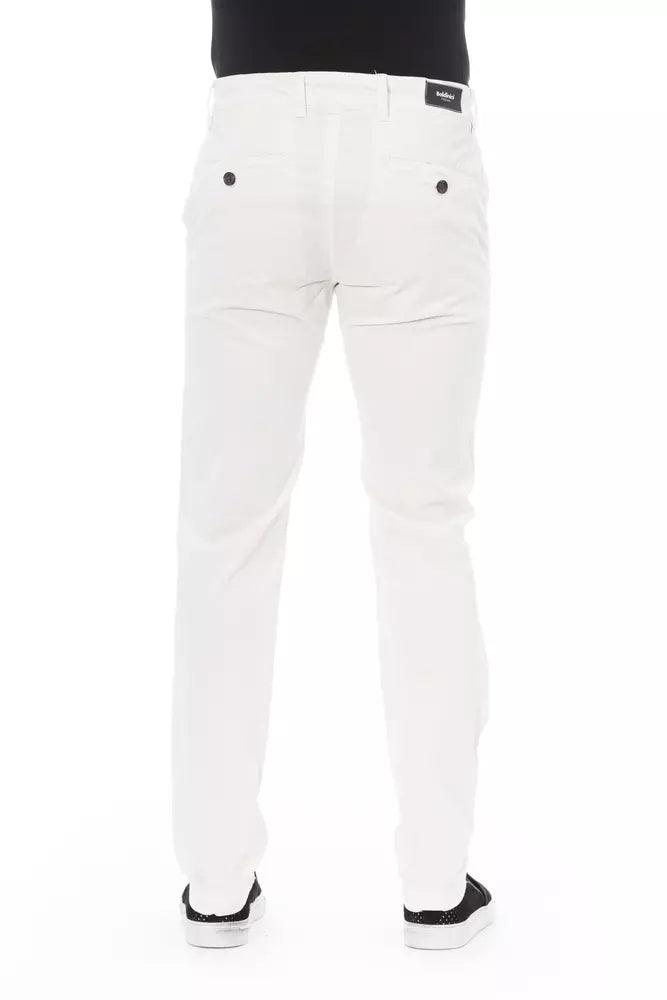 Baldinini Trend White Cotton Men Chino Pants - Arichezz.store