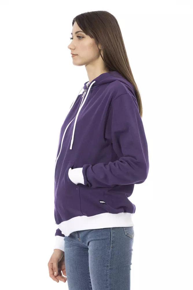 Baldinini Trend Purple Cotton Women Sweater - Arichezz.store