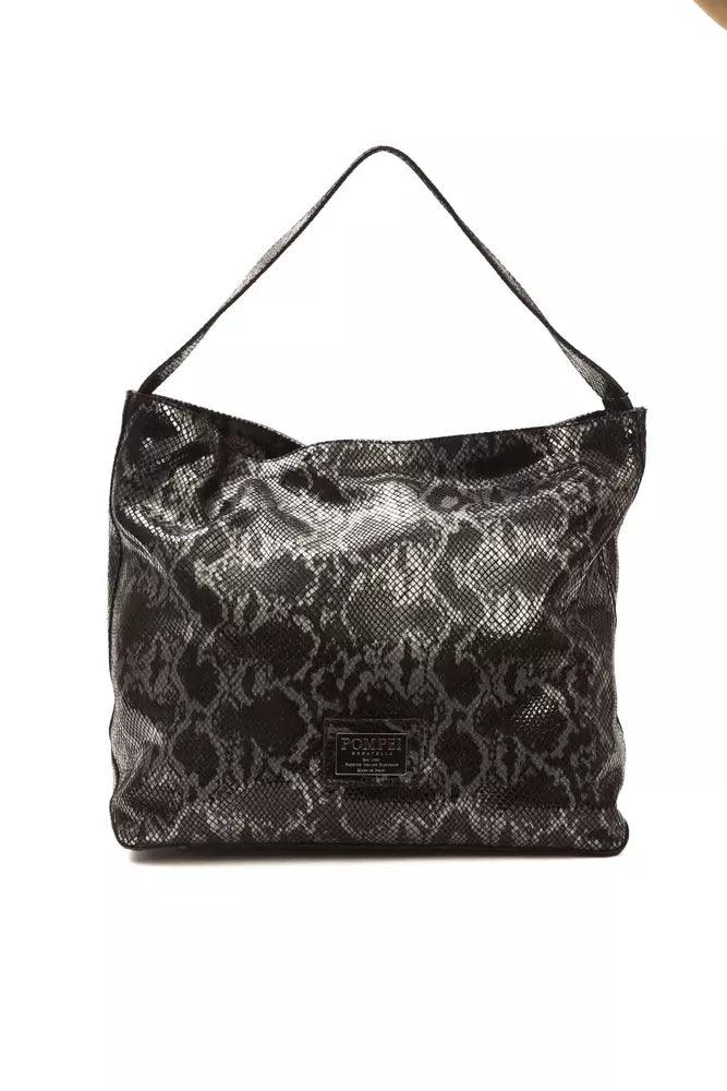 Pompei Donatella Gray Leather Women Shoulder Bag - Arichezz.store