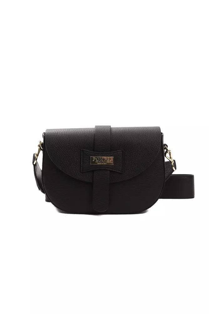 Pompei Donatella Black Leather Women Crossbody Bag - Arichezz.store