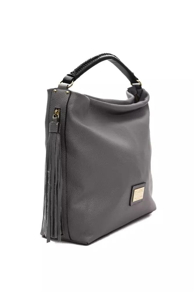 Pompei Donatella Gray Leather Women Shoulder Bag - Arichezz.store