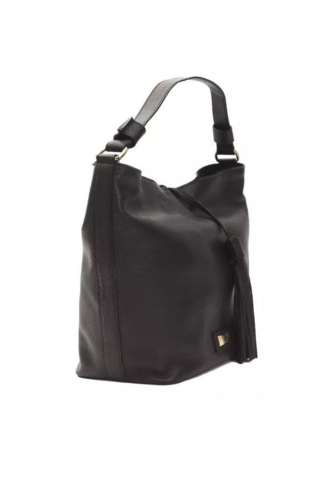 Pompei Donatella Black Leather Women Shoulder Bag - Arichezz.store