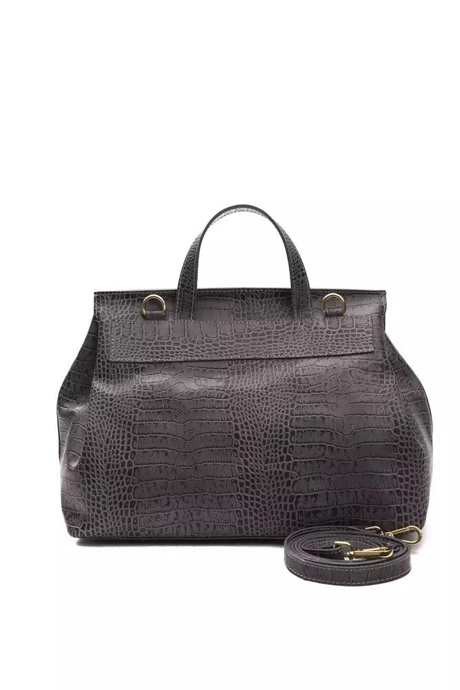 Pompei Donatella Gray Leather Women Handbag - Arichezz.store