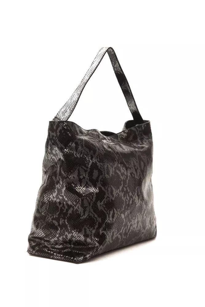 Pompei Donatella Gray Leather Women Shoulder Bag - Arichezz.store