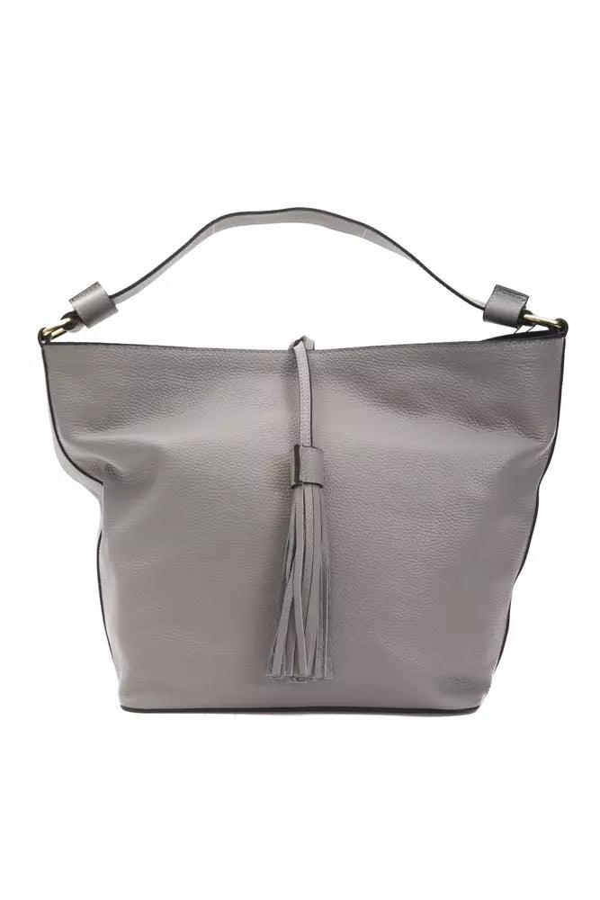 Pompei Donatella Gray Leather Women Shoulder Bag - Arichezz.store