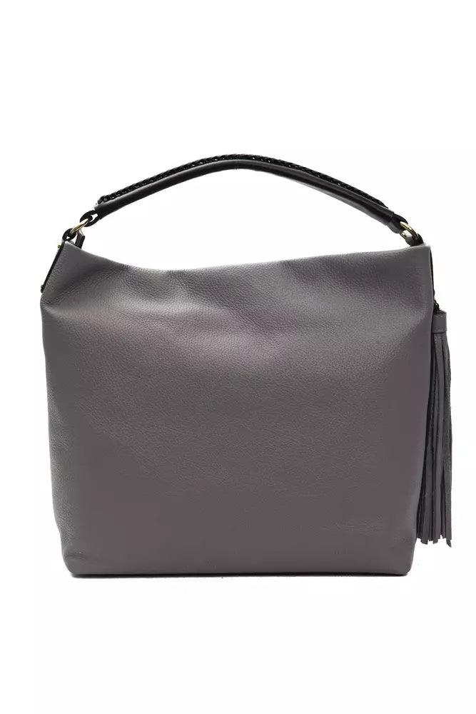 Pompei Donatella Gray Leather Women Shoulder Bag - Arichezz.store