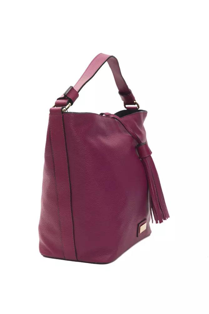 Pompei Donatella Burgundy Leather Women Shoulder Bag - Arichezz.store