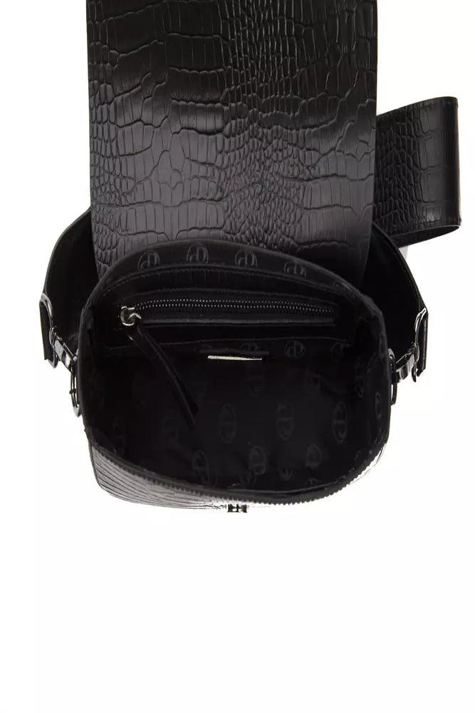 Pompei Donatella Black Leather Women Crossbody Bag - Arichezz.store