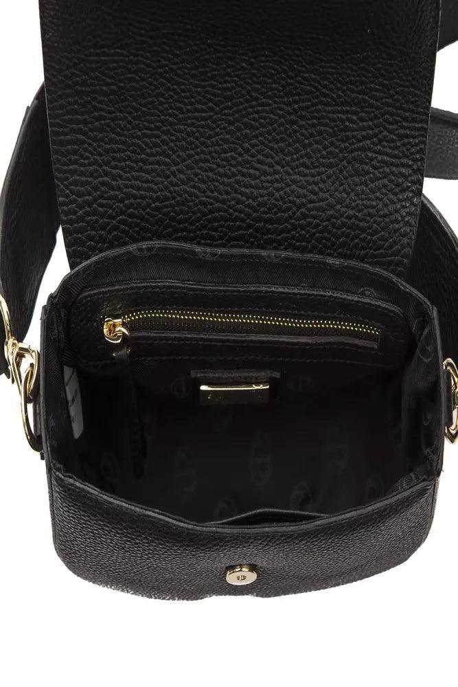 Pompei Donatella Black Leather Women Crossbody Bag - Arichezz.store