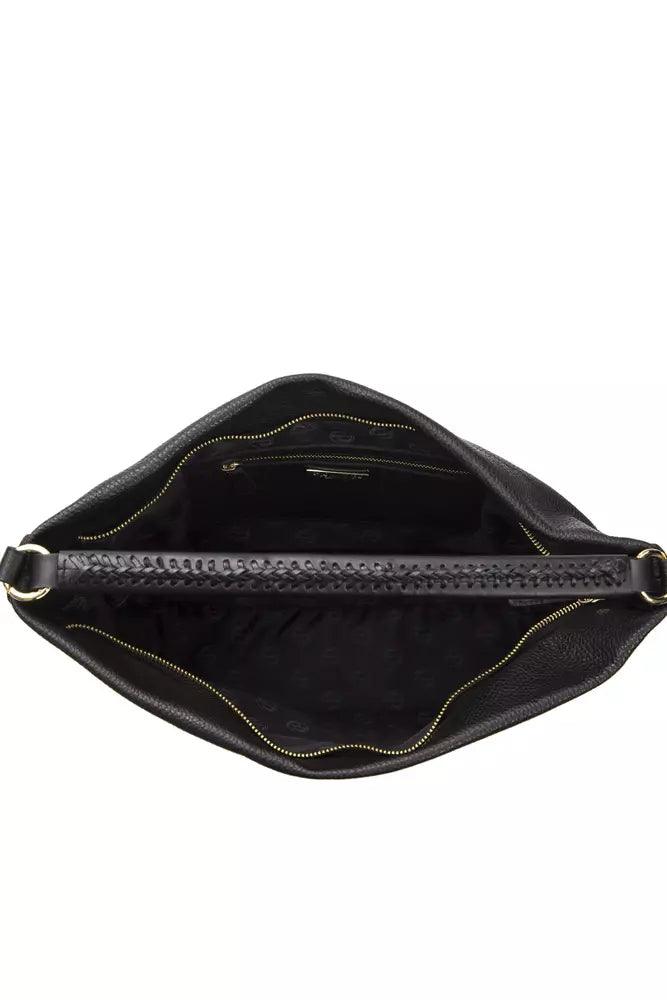 Pompei Donatella Black Leather Women Shoulder Bag - Arichezz.store