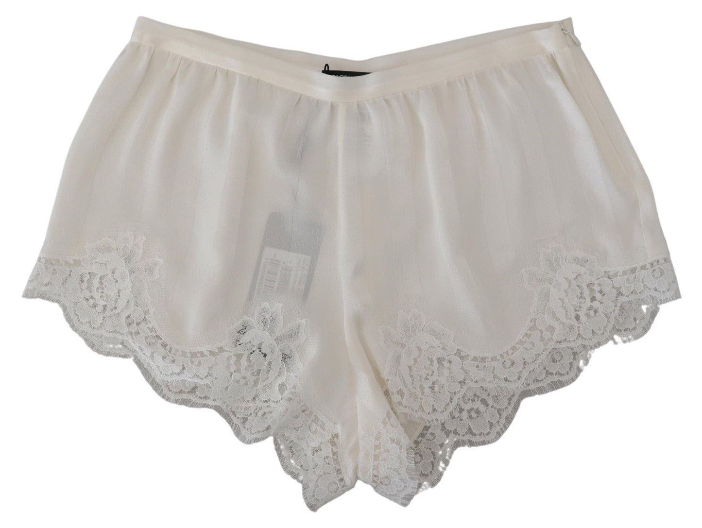 Dolce & Gabbana Elegant White Lace Lingerie Shorts - Arichezz.store