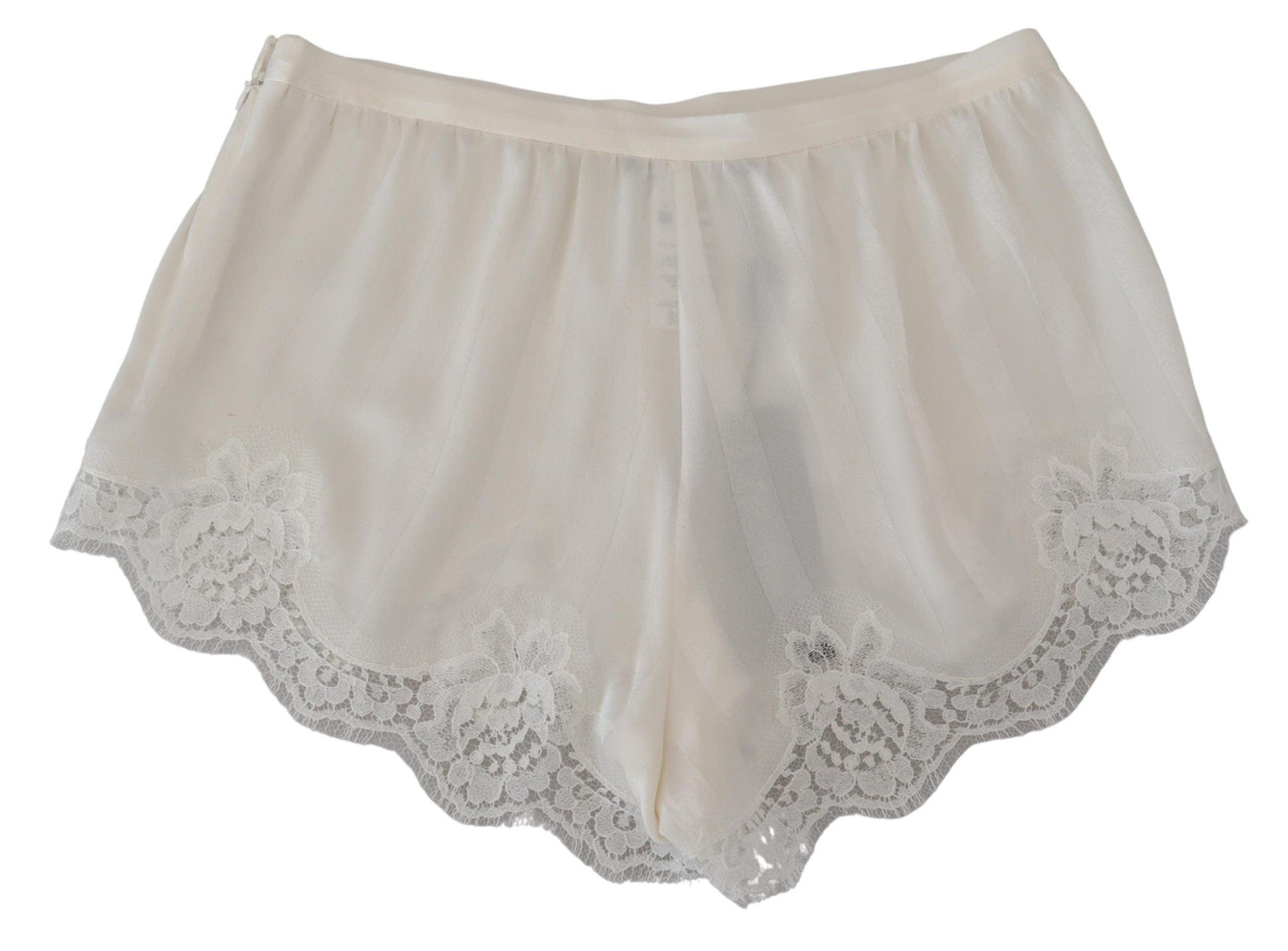 Dolce & Gabbana Elegant White Lace Lingerie Shorts - Arichezz.store