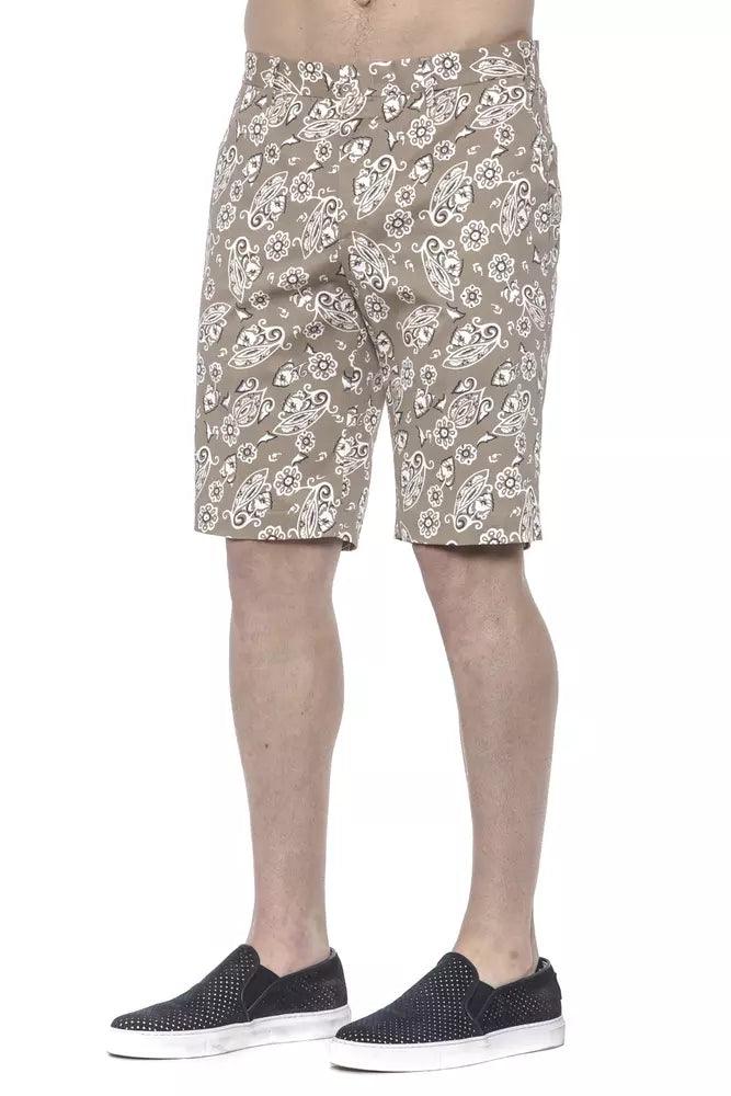 PT Torino Beige Cotton Mens Bermuda Short - Arichezz.store