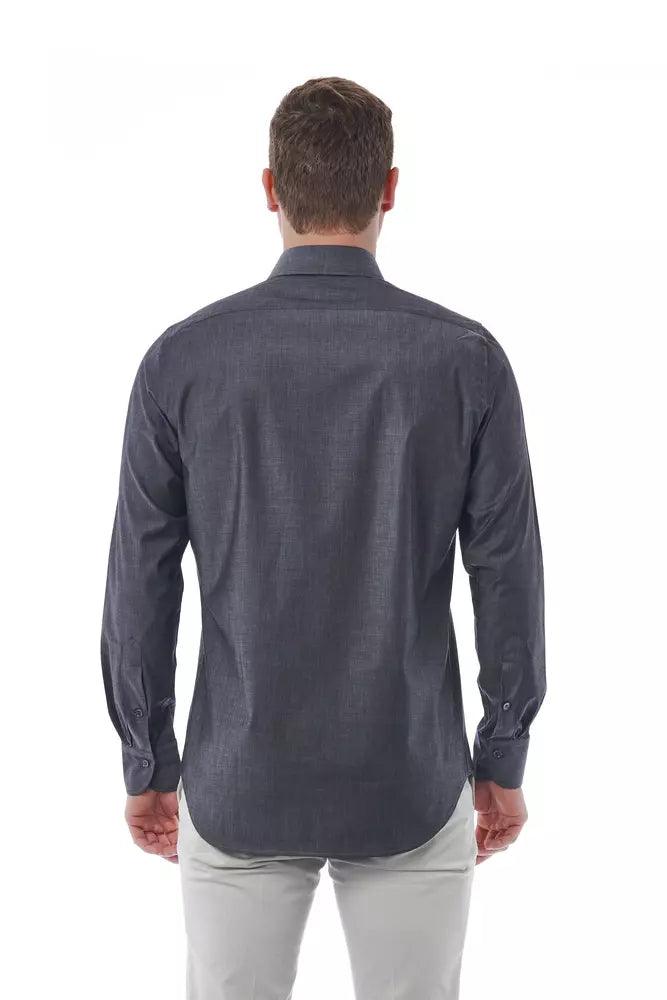 Bagutta Gray Cotton Men Shirt