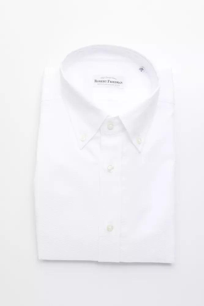 Robert Friedman White Cotton Men Shirt - Arichezz.store