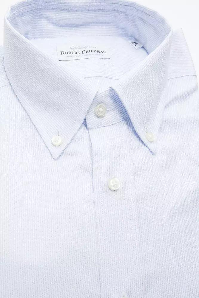 Robert Friedman Light Blue Cotton Men Shirt - Arichezz.store