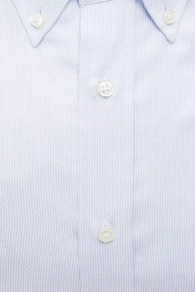 Robert Friedman Light Blue Cotton Men Shirt - Arichezz.store