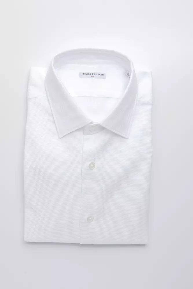 Robert Friedman White Cotton Men's Shirt - Arichezz.store