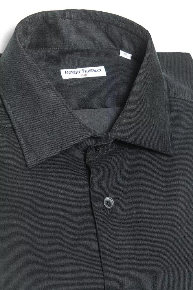 Robert Friedman Black Cotton Men Shirt - Arichezz.store