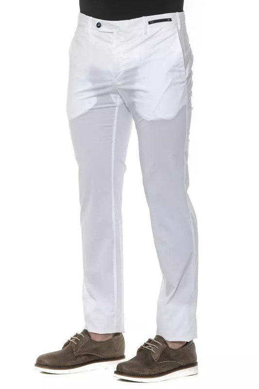 PT Torino White Cotton Mens Trouser - Arichezz.store