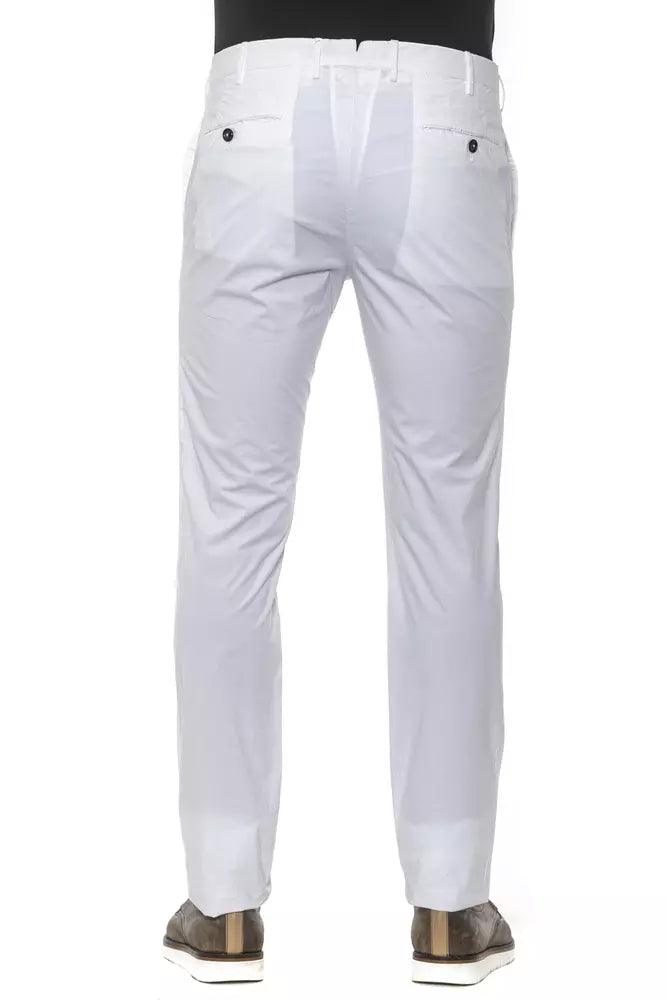 PT Torino White Cotton Mens Trouser - Arichezz.store