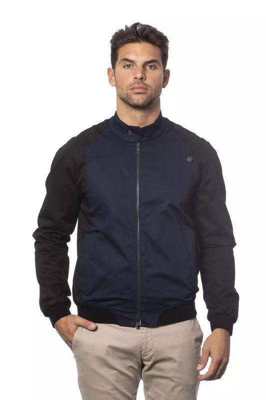 Verri Blue Cotton Men's Bomber Jacket - Arichezz.store