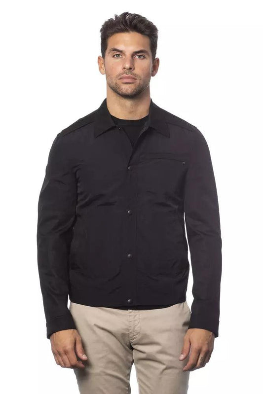 Verri Black Cotton Men Bomber Jacket - Arichezz.store