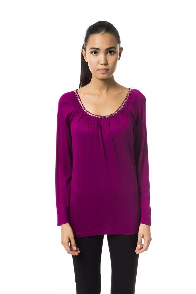 BYBLOS Purple Viscose Women Top - Arichezz.store