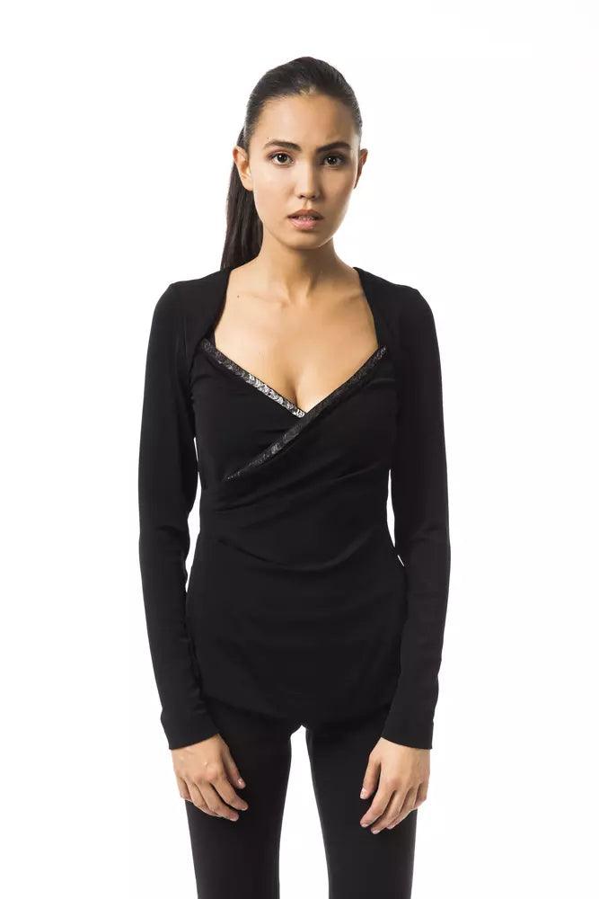 BYBLOS Black Viscose Women Top - Arichezz.store